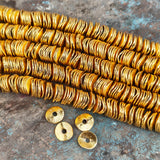 50 PIECES PACK' 10 MM APPROX SIZE' SUPER QUALITY BRASS BRUSHED BEADS