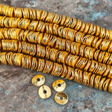 50 PIECES PACK' 8 MM APPROX SIZE' SUPER QUALITY BRASS BRUSHED BEADS