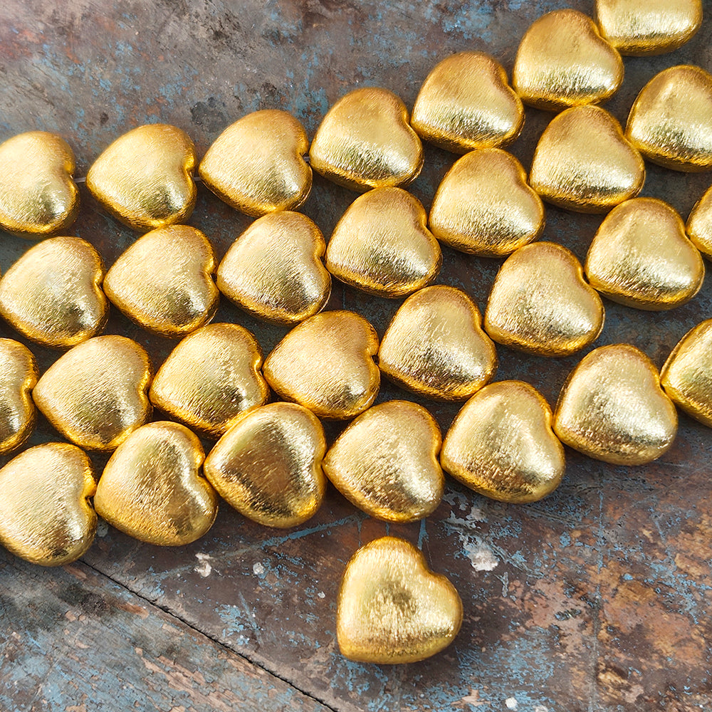 2 PIECES PACK' 20 MM APPROX SIZE' SUPER QUALITY BRASS BRUSHED BEADS