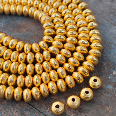 10 PIECES PACK' 10x6 MM APPROX SIZE' SUPER QUALITY BRASS BRUSHED BEADS