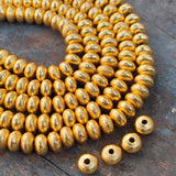 10 PIECES PACK' 10x6 MM APPROX SIZE' SUPER QUALITY BRASS BRUSHED BEADS