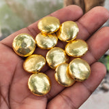 2 PIECES PACK' 17 MM APPROX SIZE' SUPER QUALITY BRASS BRUSHED BEADS