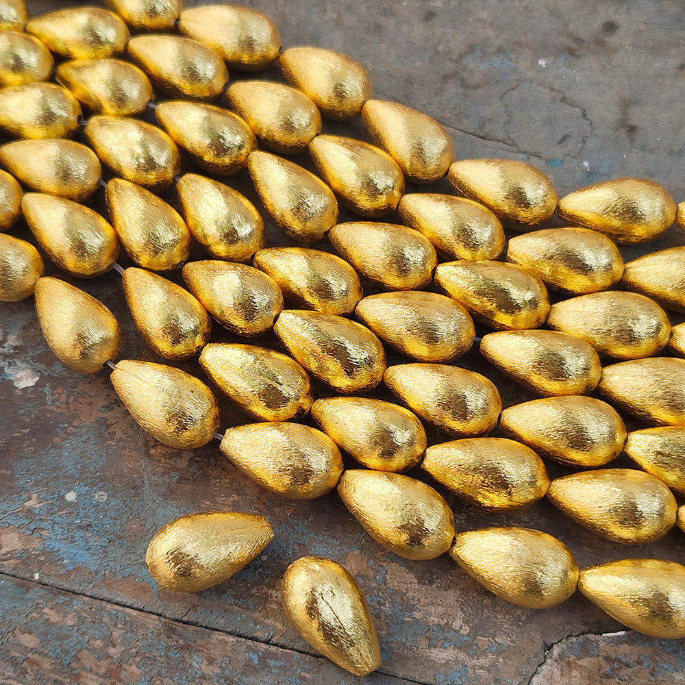 2 PIECES PACK' 20x12 MM APPROX SIZE' SUPER QUALITY BRASS BRUSHED BEADS