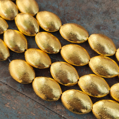 2 PIECES PACK' 26x18 MM APPROX SIZE' SUPER QUALITY BRASS BRUSHED BEADS