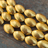 2 PIECES PACK' 26x18 MM APPROX SIZE' SUPER QUALITY BRASS BRUSHED BEADS