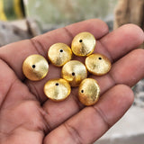 4 PIECES PACK' 14x10 MM APPROX SIZE' SUPER QUALITY BRASS BRUSHED BEADS