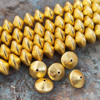 4 PIECES PACK' 14x10 MM APPROX SIZE' SUPER QUALITY BRASS BRUSHED BEADS
