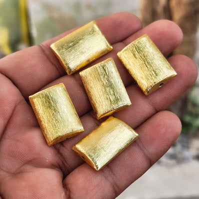 2 PIECES PACK' 22x15 MM APPROX SIZE' SUPER QUALITY BRASS BRUSHED BEADS