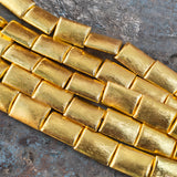 2 PIECES PACK' 22x15 MM APPROX SIZE' SUPER QUALITY BRASS BRUSHED BEADS