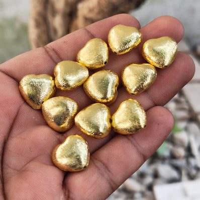 2 PIECES PACK' 16 MM APPROX SIZE' SUPER QUALITY BRASS BRUSHED BEADS