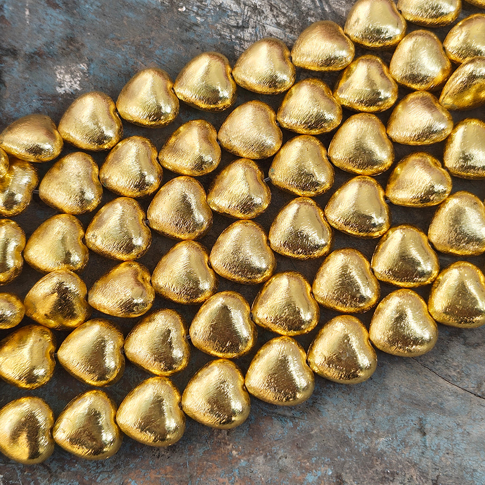 2 PIECES PACK' 16 MM APPROX SIZE' SUPER QUALITY BRASS BRUSHED BEADS