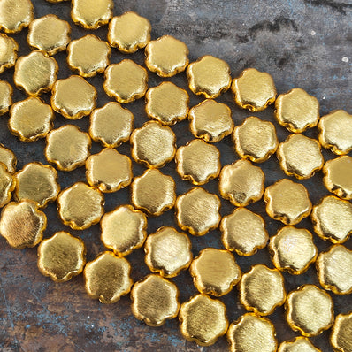 2 PIECES PACK' 17 MM APPROX SIZE' SUPER QUALITY BRASS BRUSHED BEADS