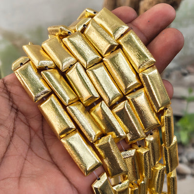 2 PIECES PACK' 24x13 MM APPROX SIZE' SUPER QUALITY BRASS BRUSHED BEADS