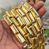 2 PIECES PACK' 24x13 MM APPROX SIZE' SUPER QUALITY BRASS BRUSHED BEADS