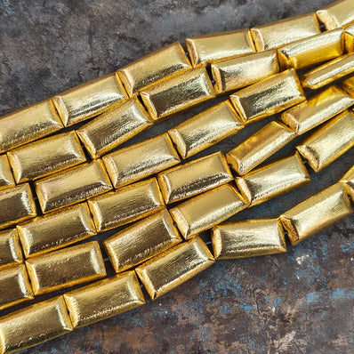 2 PIECES PACK' 24x13 MM APPROX SIZE' SUPER QUALITY BRASS BRUSHED BEADS