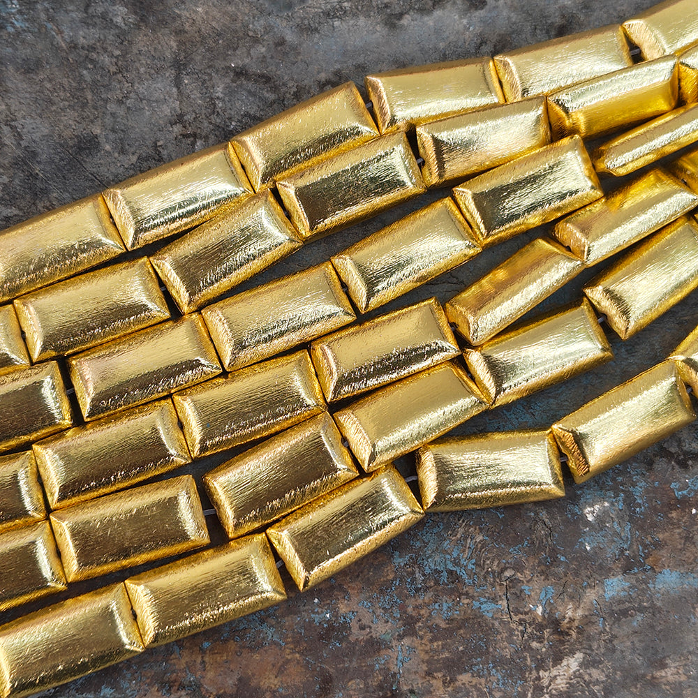 2 PIECES PACK' 24x13 MM APPROX SIZE' SUPER QUALITY BRASS BRUSHED BEADS