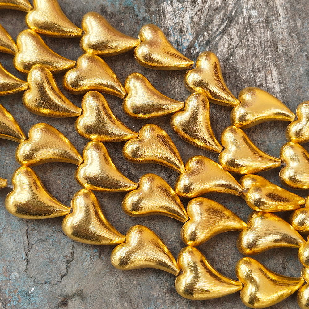 2 PIECES PACK' 22x17 MM APPROX SIZE' SUPER QUALITY BRASS BRUSHED BEADS