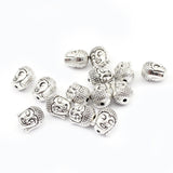 10 PIECES PACK' BUDDHA SMALL SPIRITUAL METAL BEADS SILVER COLOR SPACER FOR JEWELRY MAKING BRACELET
