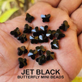 SUPER FINE QUALITY' 20 PIECES LOOSE PACK OF 6X8 MM BUTTERFLY JET BLACK FINISH BEADS