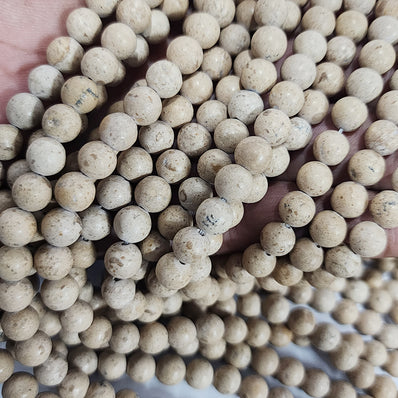 BUTTER JASPER' 8 MM OLD LOOK DULL MATT FINISH' 46-47 BEADS SOLD BY PER LINE PACK