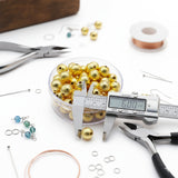 10 PCS PACK 6 MM' GOLD PLATED BRUSHED ROUND BEADS BEST QUALITY