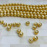 15 PCS PACK 8 MM' GOLD PLATED BRUSHED ROUND BEADS BEST QUALITY