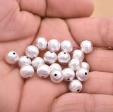 15 PCS PACK 8 MM' SILVER PLATED BRUSHED ROUND BEADS BEST QUALITY