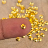 100 PIECES PACK' 4 MM APPROX LITE WEIGHT GOLD CAPS FOR DIY JEWELLERY MAKING