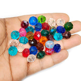 50 GRAMS PACK' MIX PACK OF RONDEL TYRE FACETED FANCY GLASS CRYSTAL BEADS