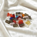 50 GRAMS PACK' MIX PACK OF RECTANGE CUBE FANCY GLASS CRYSTAL BEADS