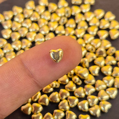 50 PIECES PACK OF MINI HEART SMOOTH BEADS