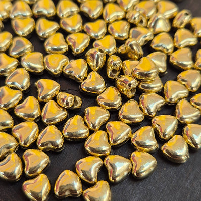 50 PIECES PACK OF MINI HEART SMOOTH BEADS