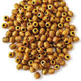 Acrylic Golden Oxidized CCB Metallic Barrel Beads 6x8mm | 50 Grams Pack (Approx. 445 Beads)