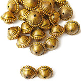 Acrylic Golden Oxidized CCB Metallic Dome Beads 13x16mm | 50 Grams Pack (Approx. 34 Beads)