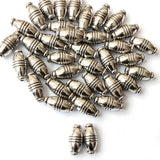 Silver Oxidized CCB Acrylic Metallic Barrel Beads 9x20mm | 50 Grams Pack (Approx. 50 Beads)