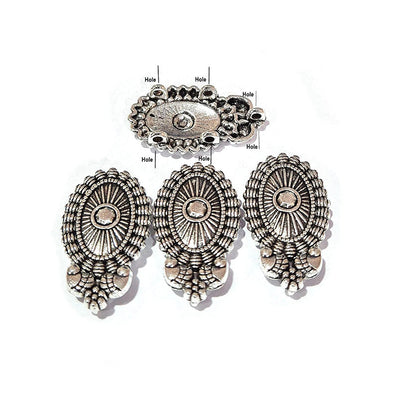 10pcs, Silver Oxidized Plated Fine Metal craft Connector Jewelry making Findings 5 hole 15x27mm