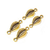 25pcs, Gold Oxidized Plated Fine Metal craft Connector Jewelry making Findings Shell Double loop 8x19mm