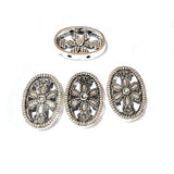 10pcs, Silver Oxidized Plated Fine Metal craft Connector Jewelry making Findings 2 hole oval 14x21mm