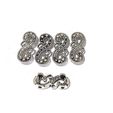 20pcs, Silver Oxidized Plated Fine Metal craft Connector Jewelry making Findings 2 hole infinty 7x17mm