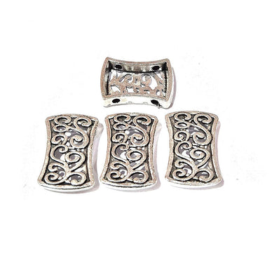 20pcs, Silver Oxidized Plated Fine Metal craft Connector Jewelry making Findings 2 hole 10x17mm