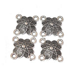 20pcs, Silver Oxidized Plated Fine Metal craft Connector Jewelry making Findings 4 loops 12x19mm