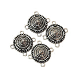 10pcs, Silver Oxidized Plated Fine Metal craft Connector Jewelry making Findings 4 loops 21x27mm