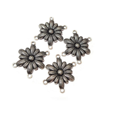 10pcs, Silver Oxidized Plated Fine Metal craft Connector Jewelry making Findings 4 loops 20x32mm