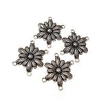 10pcs, Silver Oxidized Plated Fine Metal craft Connector Jewelry making Findings 4 loops 20x32mm