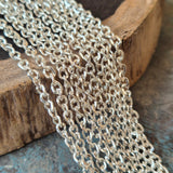 5 METER PACK' 3-4 MM APPROX SIZE SILVER POLISHED CHAIN