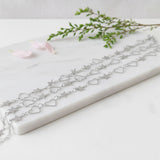 1 Meter Pack' Brass Silver Plated Star and Heart Chain for jewelry making