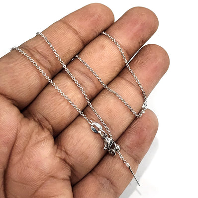 1 PIECE PACK' ADJUSTABLE SLIDER CHAIN 1.1 MM APPROX SIZE' RHODIUM SILVER POLISHED