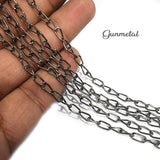 GUM METAL CHAINS' SIZE APPROX ' 7x4 MM CHAIN LENGTH APPROX 70-75 CM SOLD BY 2 PIECES CUTTING PACK