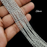 SILVER POLISHED CHAINS' SIZE APPROX ' 2-3 MM CHAIN LENGTH APPROX 70-75 CM SOLD BY 3 PIECES CUTTING PACK