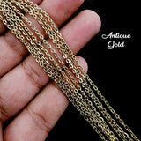 ANTIQUE GOLD POLISHED CHAINS' SIZE APPROX '2-3 MM CHAIN LENGTH APPROX 70-75 CM SOLD BY 3 PIECES CUTTING PACK